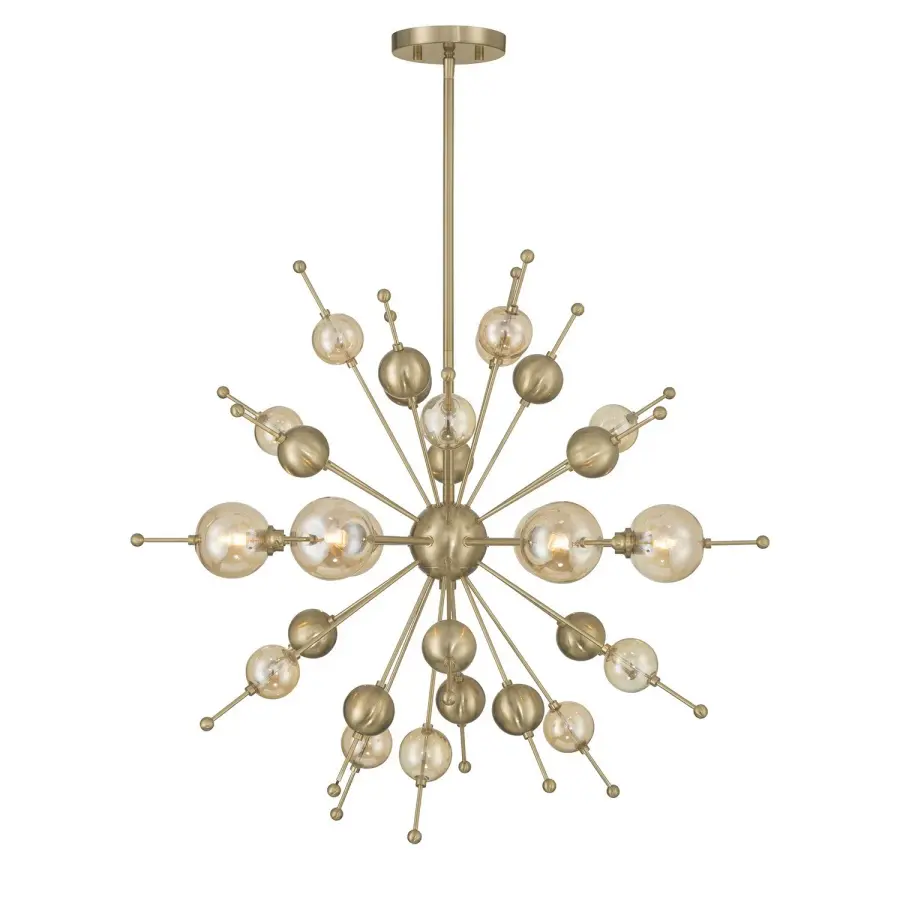 Crescent 6-Light Chandelier in Noble Brass - Image 1