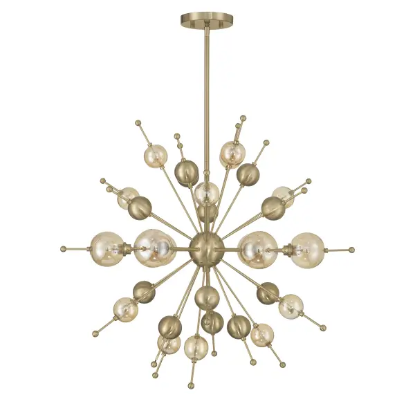Crescent 6-Light Chandelier in Noble Brass - alternate view