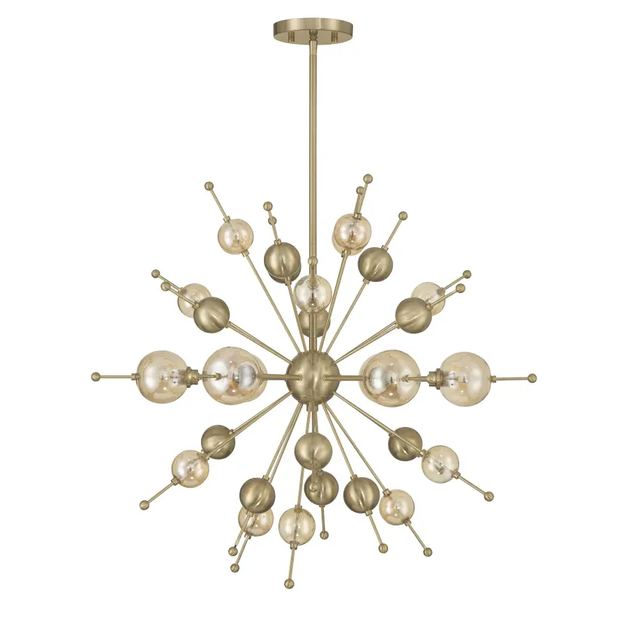 Crescent 6-Light Chandelier in Noble Brass - Image 2
