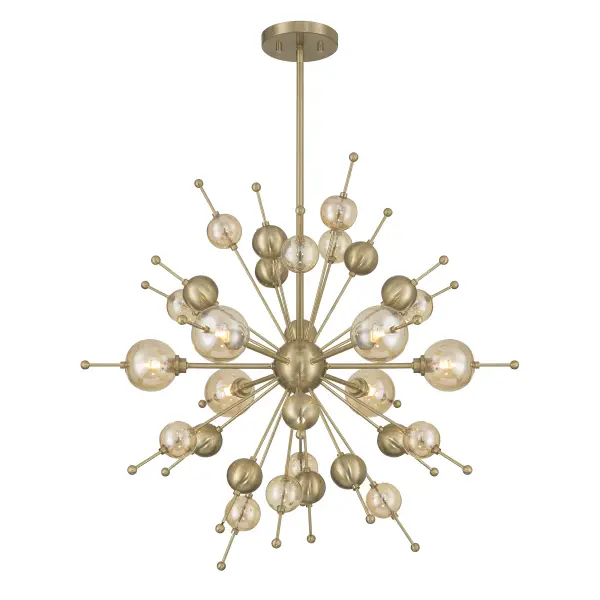 Crescent 6-Light Chandelier in Noble Brass - Image 3