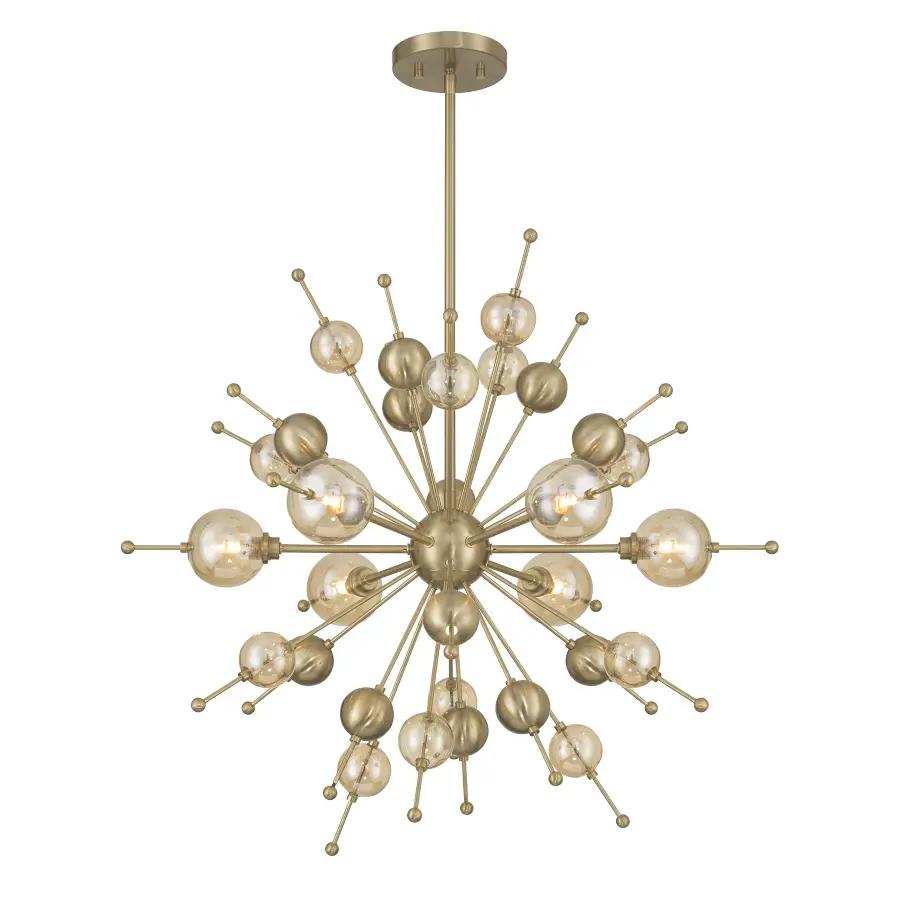 Crescent 6-Light Chandelier in Noble Brass - Image 3
