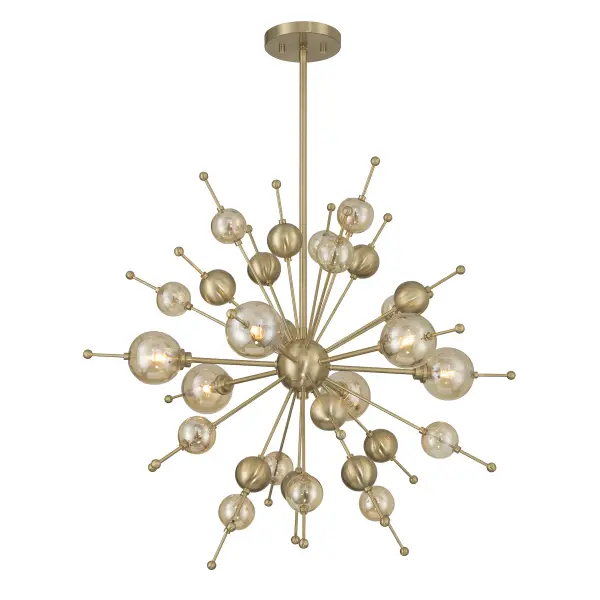 Crescent 6-Light Chandelier in Noble Brass - Image 5