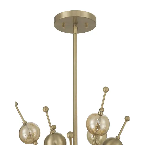 Crescent 6-Light Chandelier in Noble Brass - Image 6