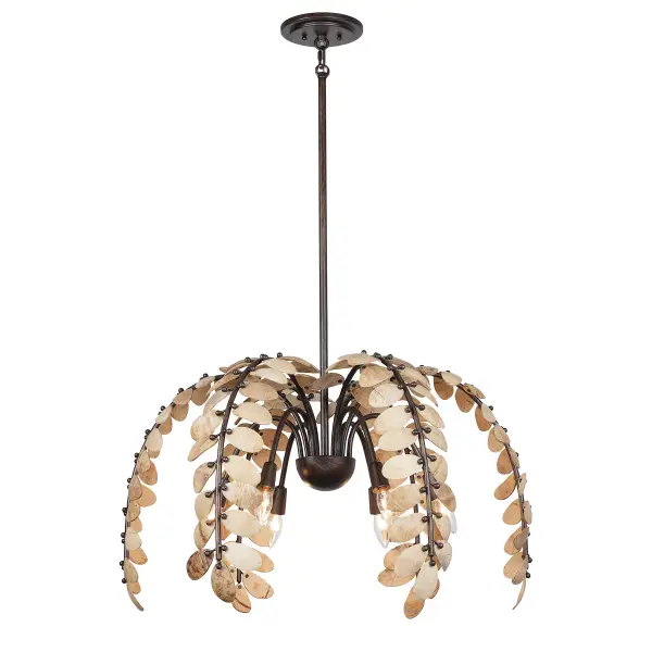 Grecian 6-Light Chandelier in Champagne Mist with Coconut Shell by Breegan Jane - Image 1