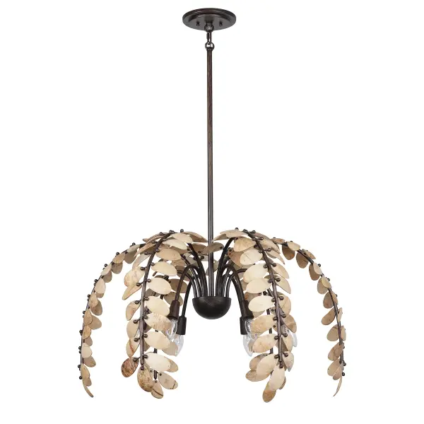 Grecian 6-Light Chandelier in Champagne Mist with Coconut Shell by Breegan Jane - Image 2