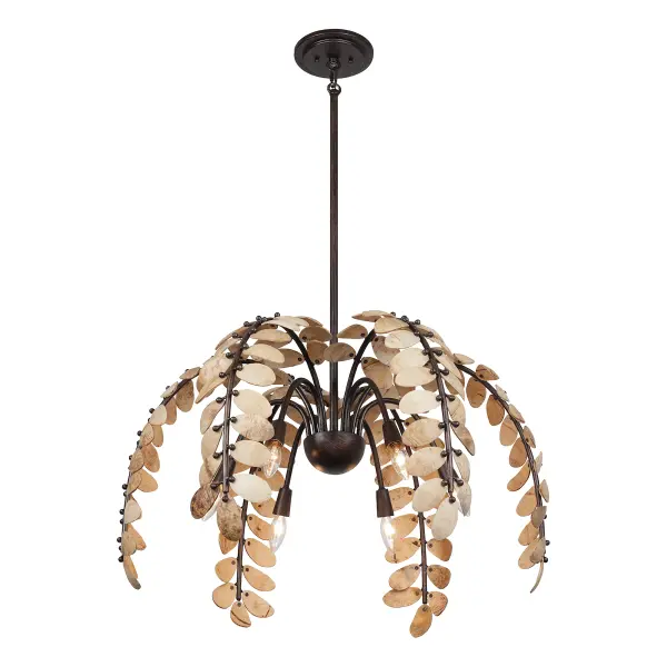 Grecian 6-Light Chandelier in Champagne Mist with Coconut Shell by Breegan Jane - Image 3