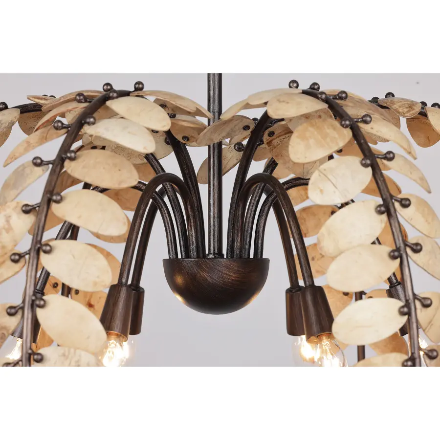 Grecian 6-Light Chandelier in Champagne Mist with Coconut Shell by Breegan Jane - Image 5