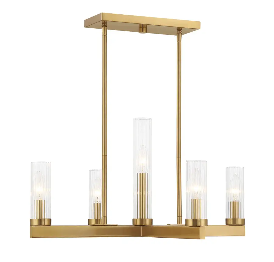 Carina 5-Light Chandelier in Warm Brass - Image 1