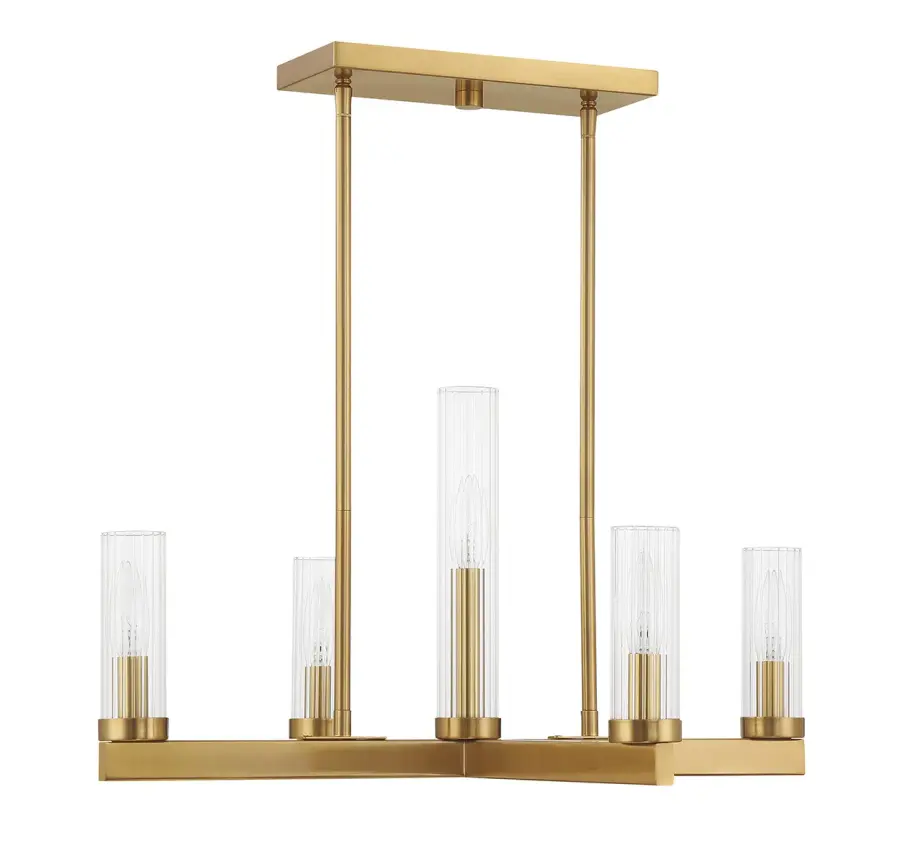 Carina 5-Light Chandelier in Warm Brass - Image 2