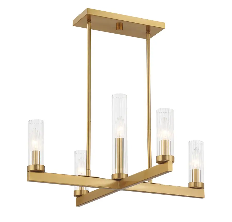 Carina 5-Light Chandelier in Warm Brass - Image 3