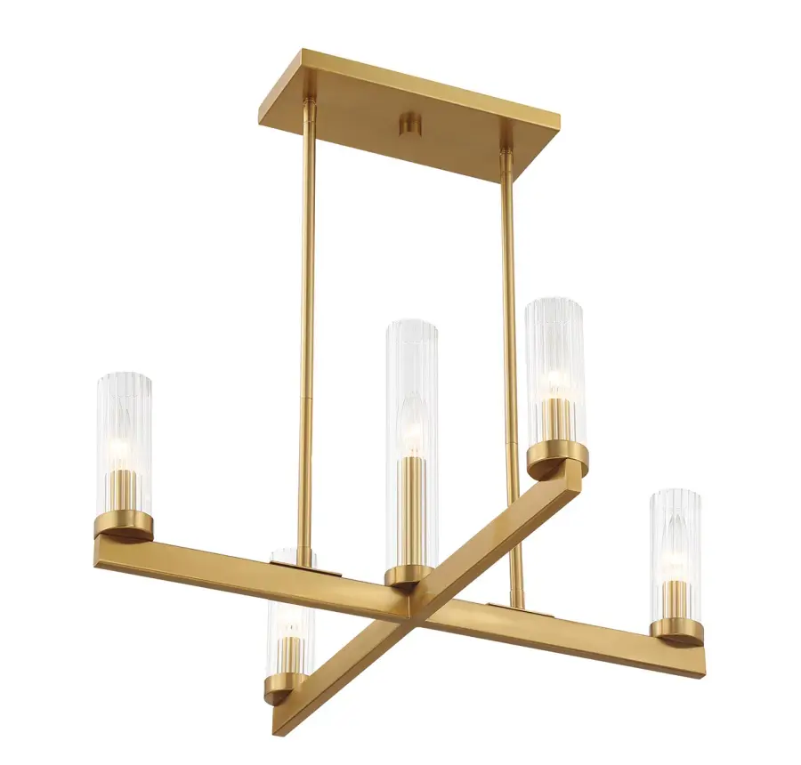 Carina 5-Light Chandelier in Warm Brass - Image 4