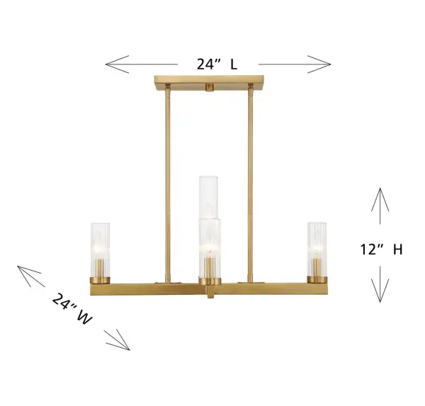 Carina 5-Light Chandelier in Warm Brass - Image 7