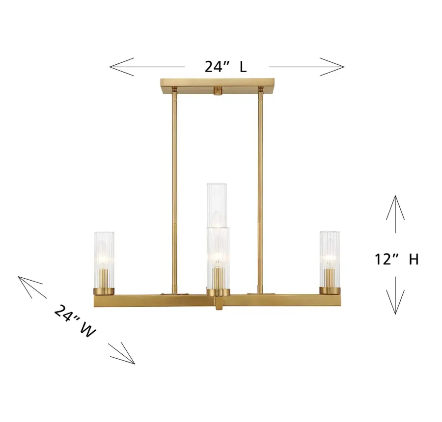 Carina 5-Light Chandelier in Warm Brass - Image 7