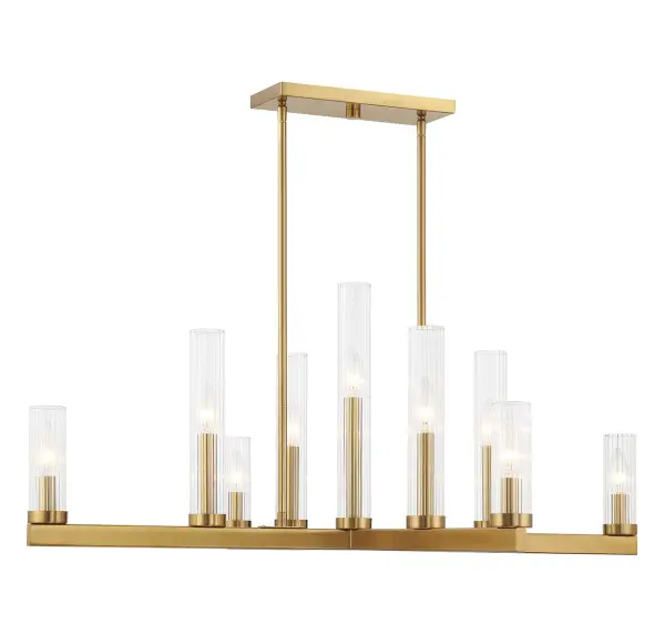 Carina 9-Light Chandelier in Warm Brass - Image 1