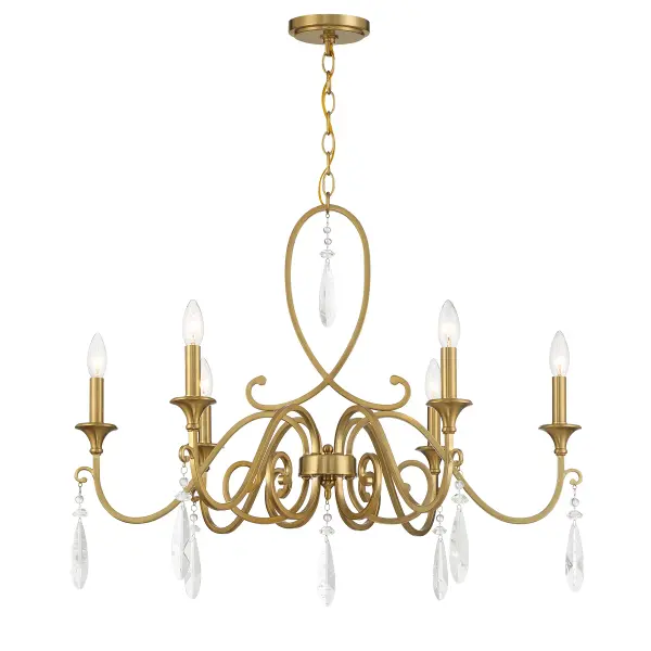 Fairchild 6-Light Chandelier in Warm Brass - Image 3