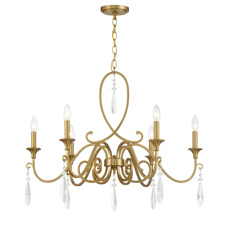 Fairchild 6-Light Chandelier in Warm Brass - Image 3