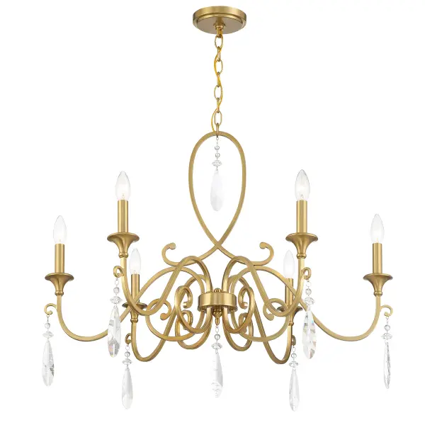 Fairchild 6-Light Chandelier in Warm Brass - Image 4