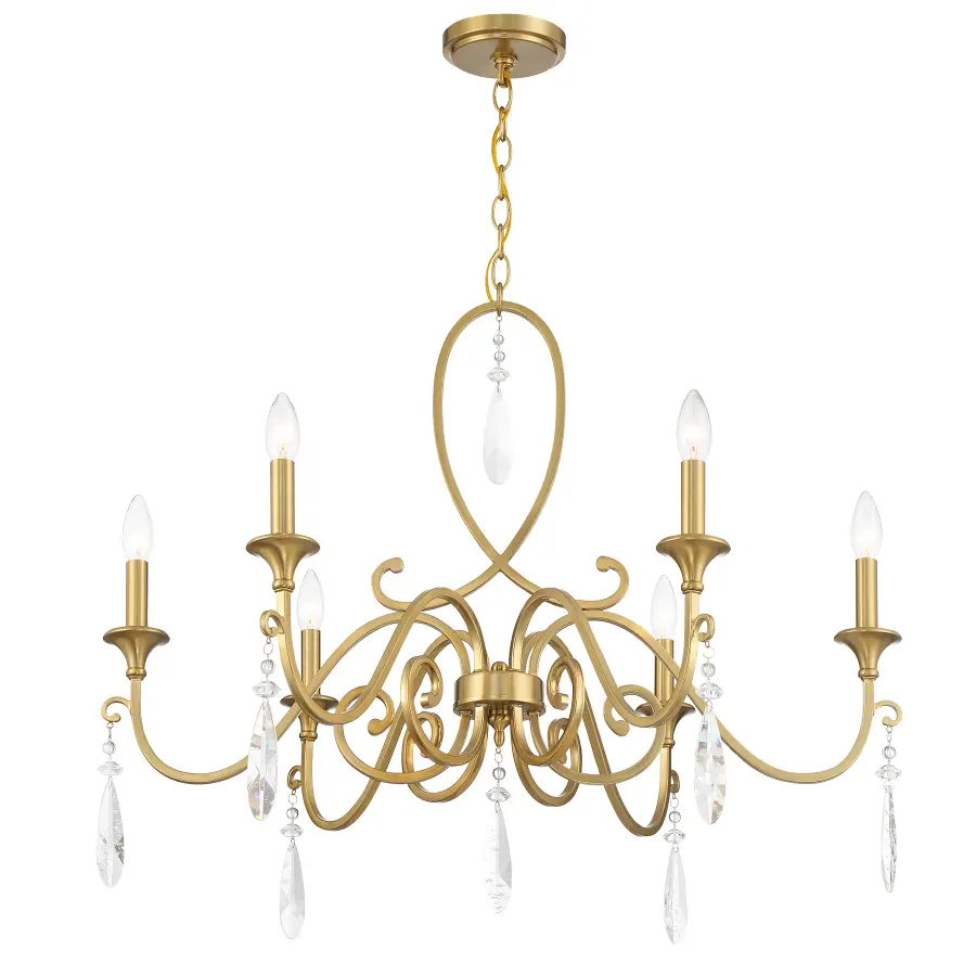 Fairchild 6-Light Chandelier in Warm Brass - Image 4