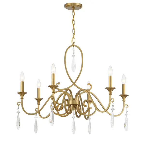 Fairchild 6-Light Chandelier in Warm Brass - Image 5