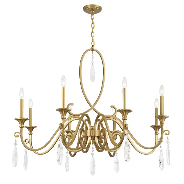 Fairchild 8-Light Chandelier in Warm Brass - Image 3