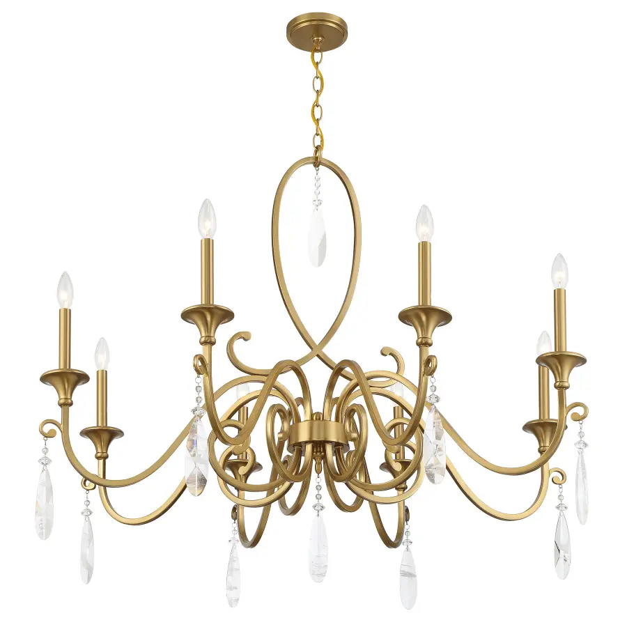 Fairchild 8-Light Chandelier in Warm Brass - Image 4