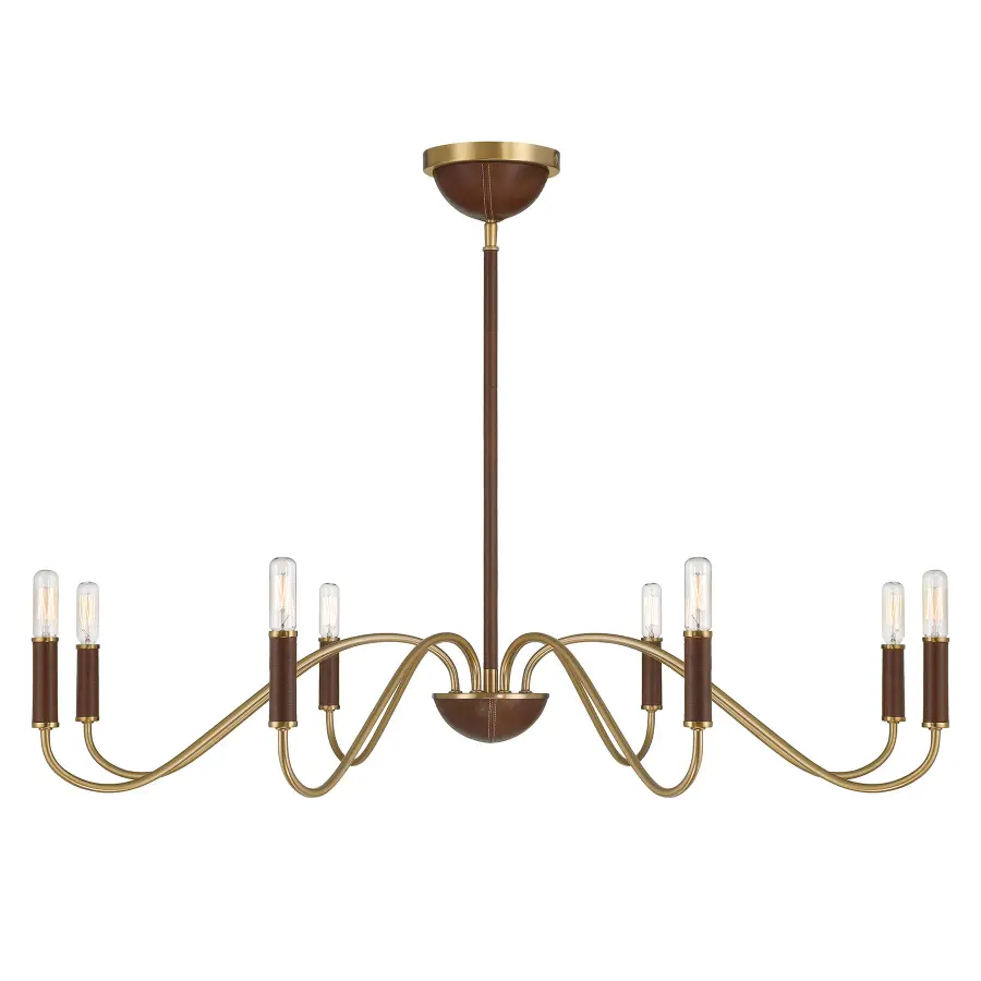Abeline 8-Light Chandelier in Warm Brass - Image 1