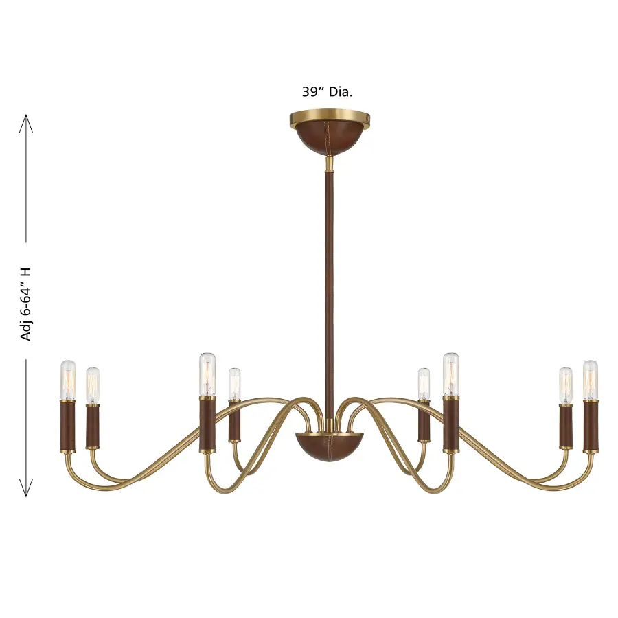 Abeline 8-Light Chandelier in Warm Brass - Image 8
