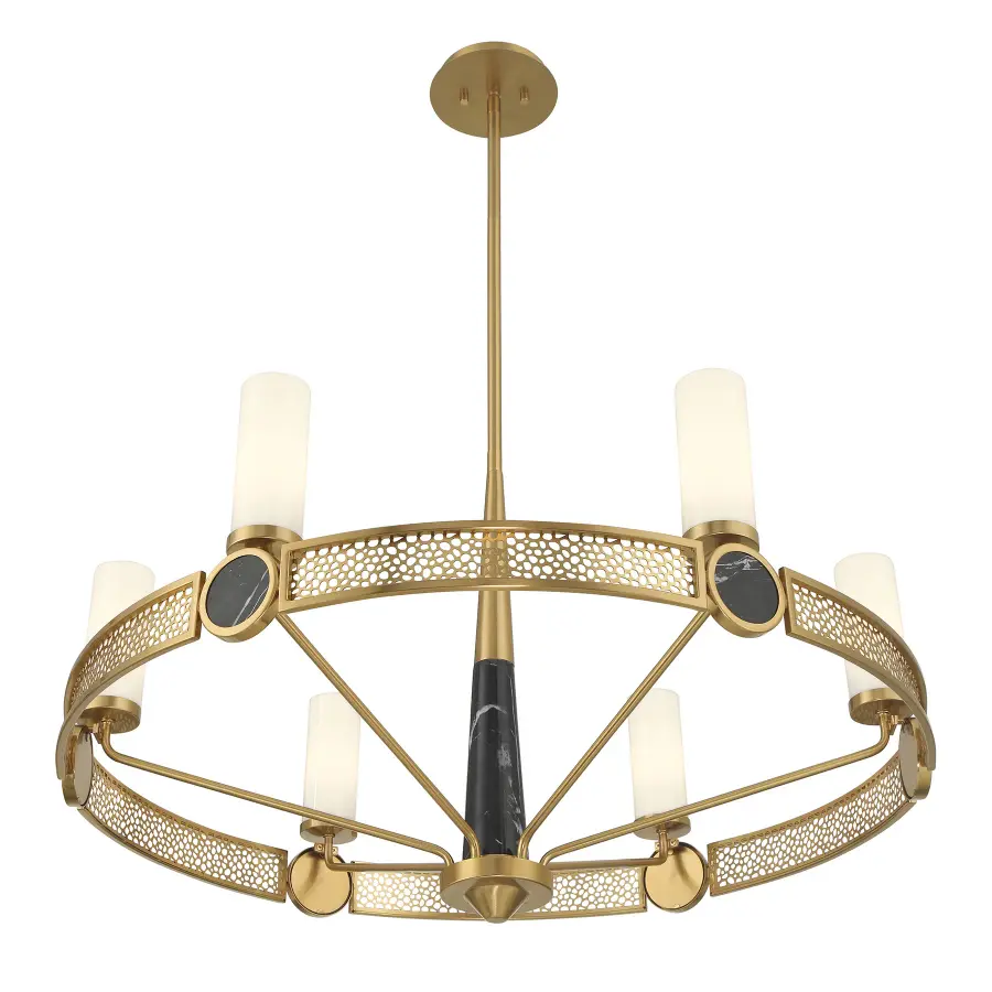 Farrell 6-Light Chandelier in Warm Brass by Dann Foley - Image 4
