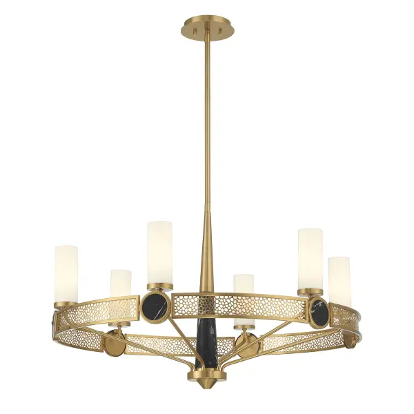 Farrell 6-Light Chandelier in Warm Brass by Dann Foley - Image 5