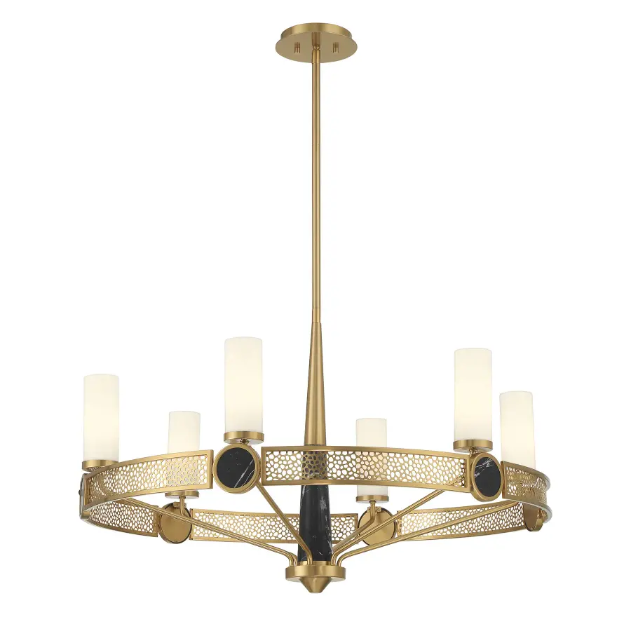 Farrell 6-Light Chandelier in Warm Brass by Dann Foley - Image 5