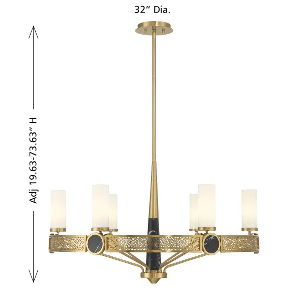 Farrell 6-Light Chandelier in Warm Brass by Dann Foley - Image 8