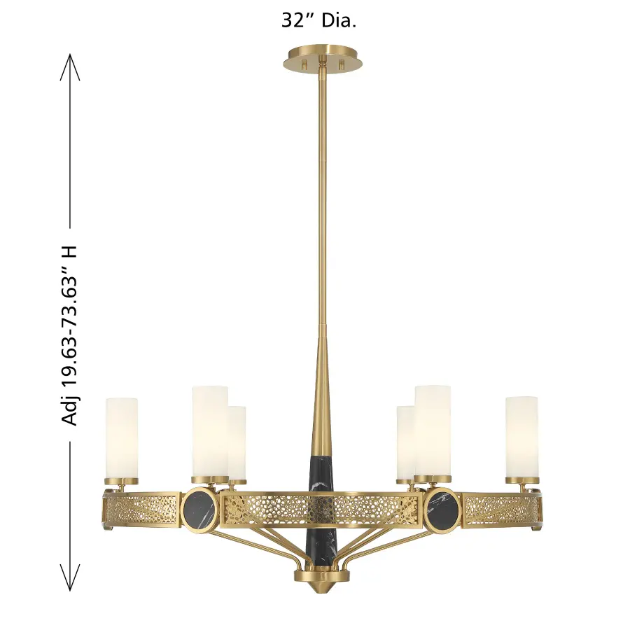 Farrell 6-Light Chandelier in Warm Brass by Dann Foley - Image 8
