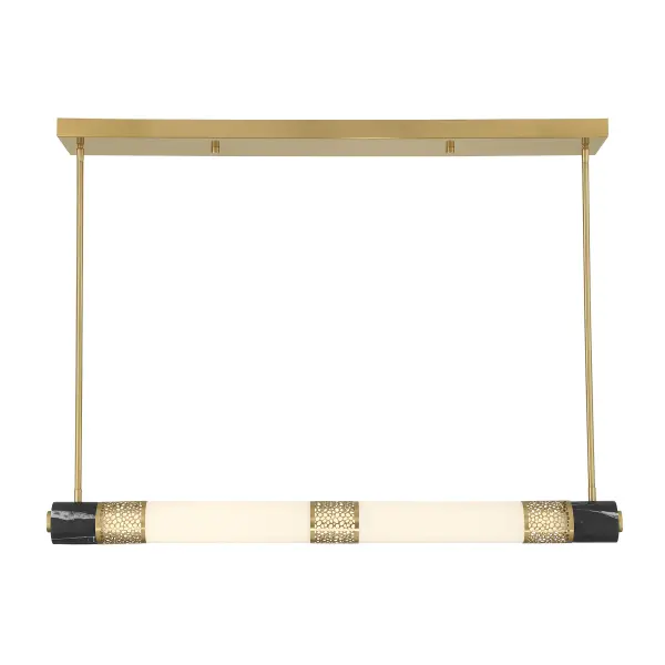 Farrell 1-Light Linear Chandelier in Warm Brass by Dann Foley
