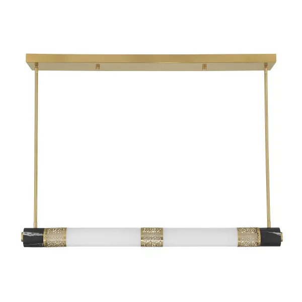 Farrell 1-Light Linear Chandelier in Warm Brass by Dann Foley - alternate view