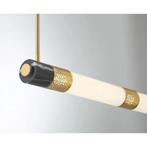 Farrell 1-Light Linear Chandelier in Warm Brass by Dann Foley - Image 7