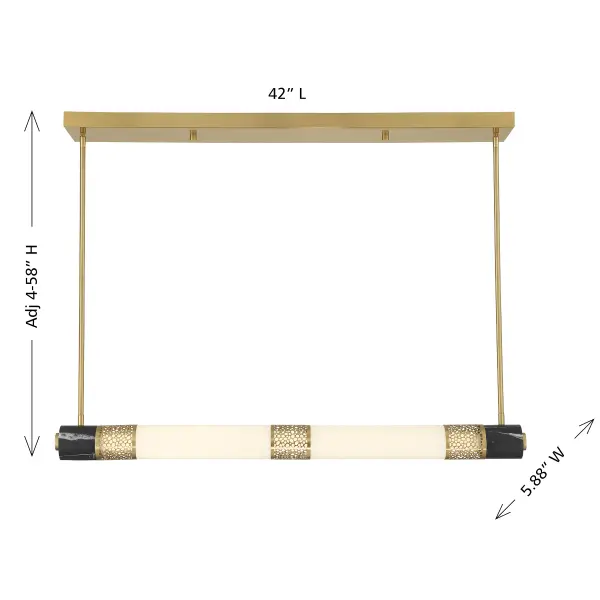 Farrell 1-Light Linear Chandelier in Warm Brass by Dann Foley - Image 8