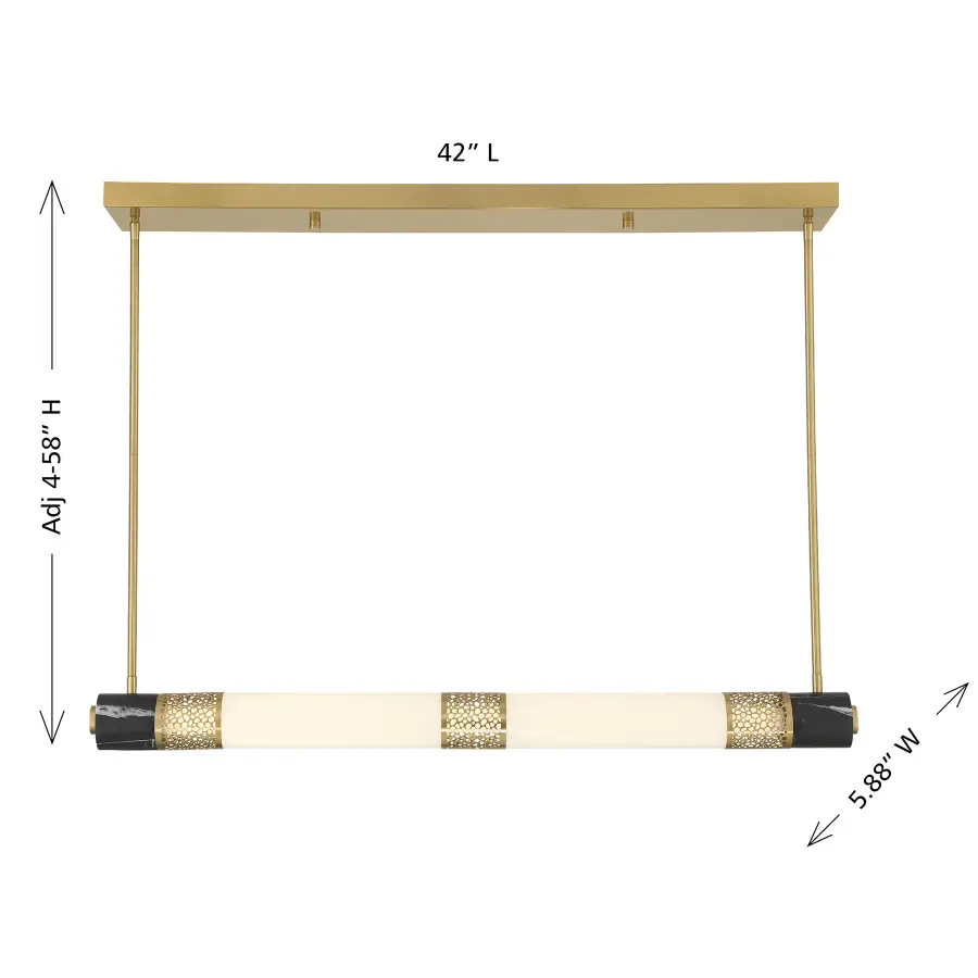 Farrell 1-Light Linear Chandelier in Warm Brass by Dann Foley - Image 8