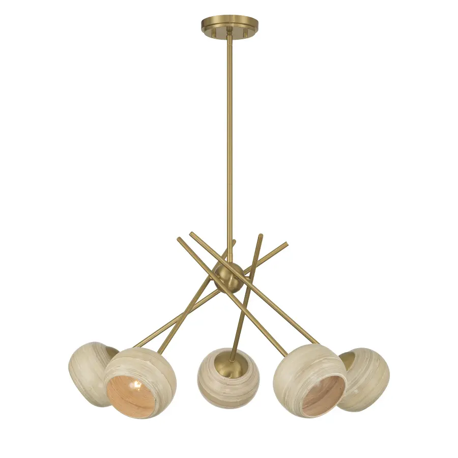 Jasper 5-Light Chandelier in Warm Brass - Image 1