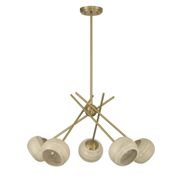 Jasper 5-Light Chandelier in Warm Brass - alternate view