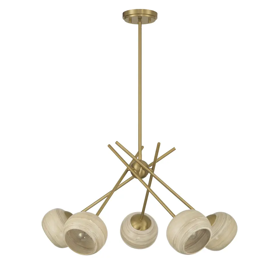 Jasper 5-Light Chandelier in Warm Brass - Image 2