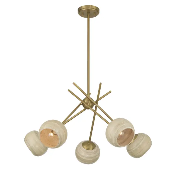 Jasper 5-Light Chandelier in Warm Brass - Image 3