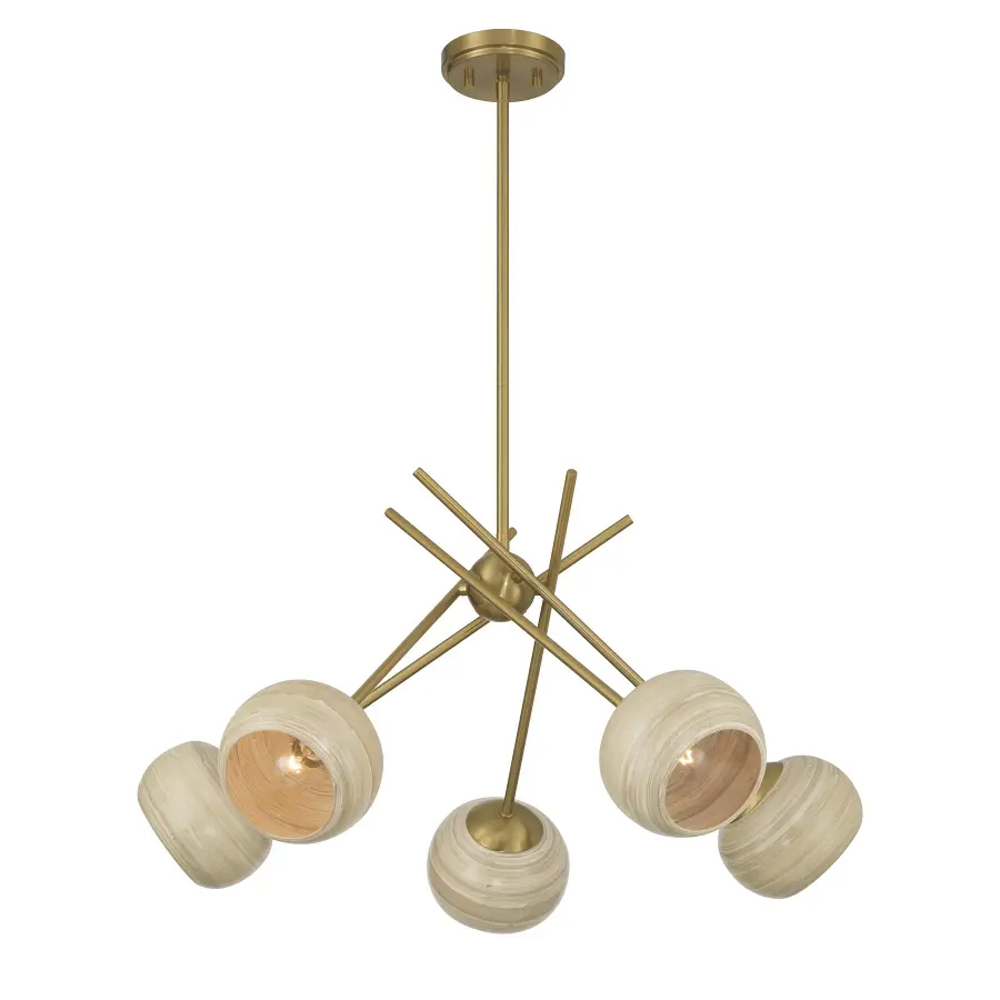 Jasper 5-Light Chandelier in Warm Brass - Image 3