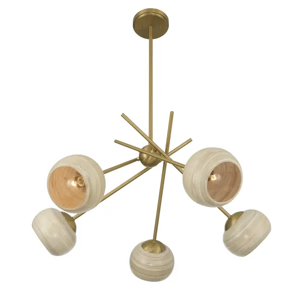 Jasper 5-Light Chandelier in Warm Brass - Image 4