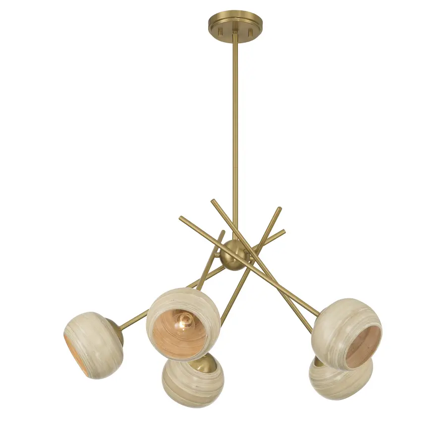 Jasper 5-Light Chandelier in Warm Brass - Image 5