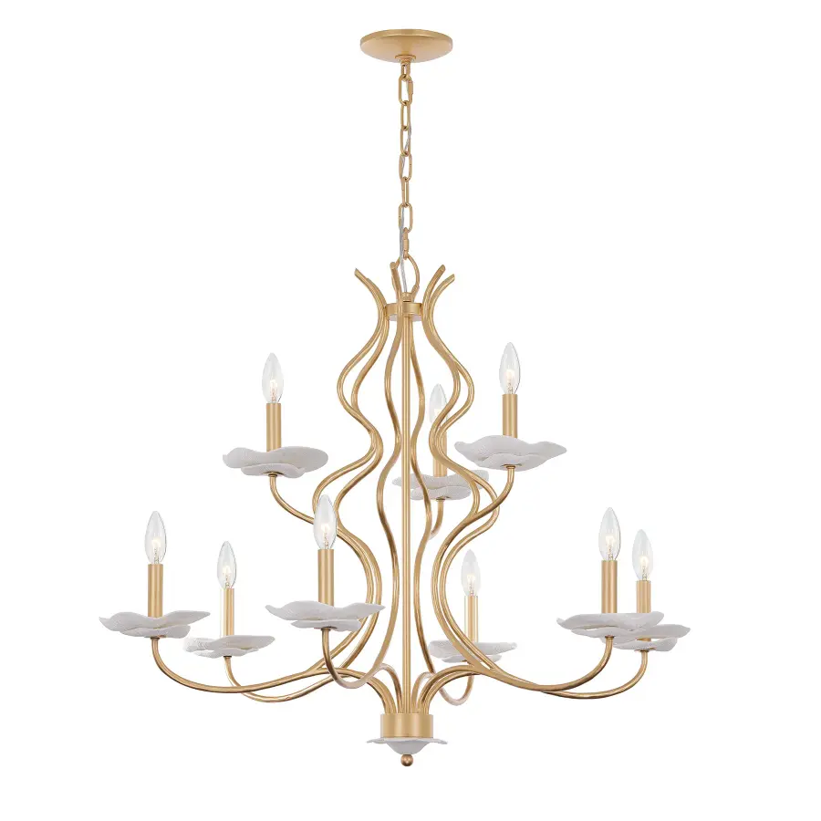 Lilly 9-Light Chandelier in Royal Gold by Breegan Jane - Image 1