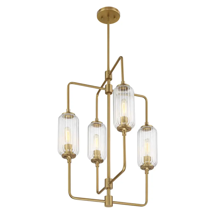 Holton Four Light Chandelier in Warm Brass - Image 3