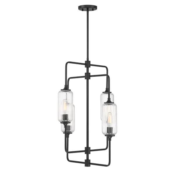 Holton 4-Light Chandelier in Matte Black - Image 5