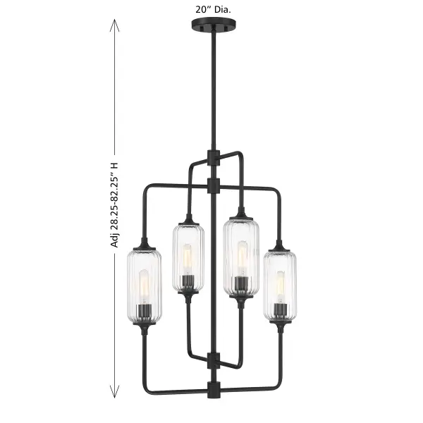 Holton 4-Light Chandelier in Matte Black - Image 6