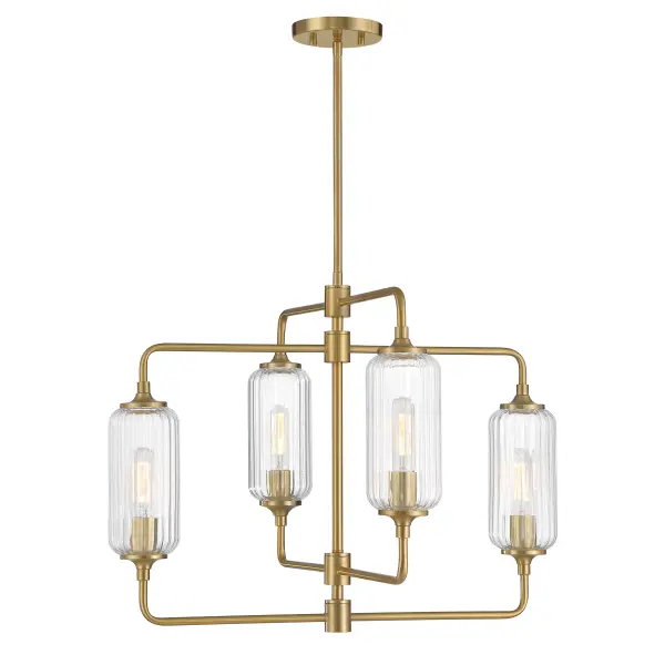Holton Four Light Chandelier in Warm Brass - Image 1