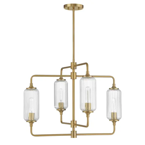Holton Four Light Chandelier in Warm Brass - Image 2